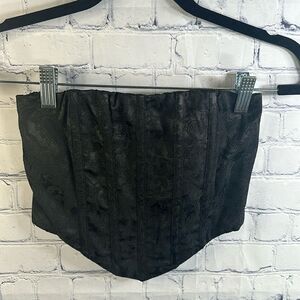 🖤 Princess Polly Black Jacquard Corset Top - Size 0